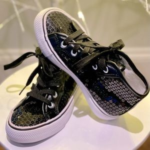 NWOT black sequin, high top tennis shoes - Little Kids (Toddler) Sz 12